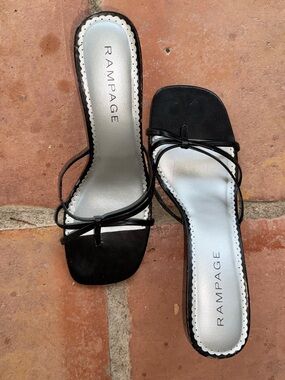 Rampage Black Kitten Heel Sandal